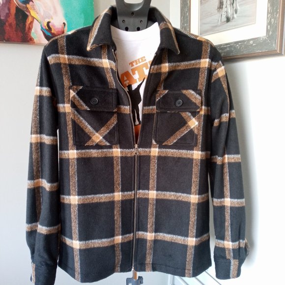 Aeropostale Plaid Zip-Up Shirt Jacket Size small runs bigger NWT - Picture 3 of 8